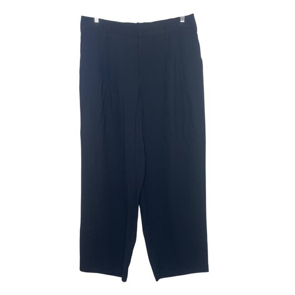 A New Day Wide Leg Pants Womens Size 14 Black New Pleated - Picture 1 of 9